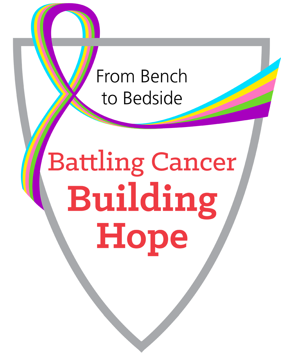 Battling Cancer Building Hope shield and ribbon